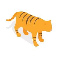 Tiger icon, isometric 3d style vector