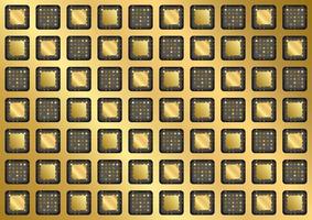 Fondo abstracto de patrón de agujero cuadrado dorado brillante, brillo dorado, ilustración vectorial. vector