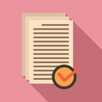 Receive approved documents icon, flat style vector