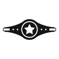 Boxing champion belt icon, simple style vector