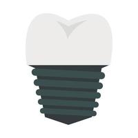 Screw tooth implant icon, flat style vector