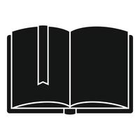 icono de libro de literatura de biblioteca abierta, estilo simple vector