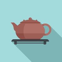 Tea ceremony icon, flat style vector