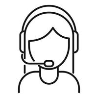 Woman call center icon, outline style vector