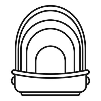 icono de asiento de coche de bebé portador, estilo de contorno vector