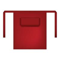 Red small apron mockup, realistic style vector