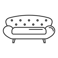 icono de sofá antiguo, estilo de contorno vector