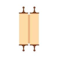 Closed ancient rolled papyrus icon, flat style vector