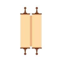 Closed ancient rolled papyrus icon, flat style vector