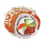 Mix sushi roll icon, cartoon style vector