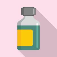 Mint syrup bottle icon, flat style vector