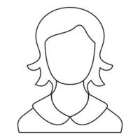 Female user icon vector thin line