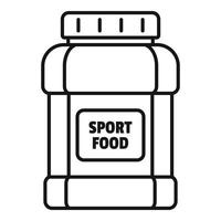 Sport food jar icon, outline style vector