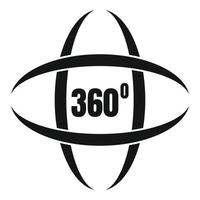 360 degrees simulation icon, simple style vector