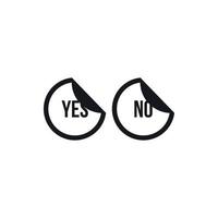 Yes and no buttons icon, simple style vector