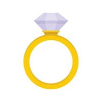 icono de anillo de diamantes ceremonial, estilo plano vector