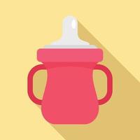 Sippy cup icon, flat style vector