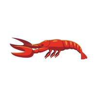Boiled lobster icon, cartoon style vector