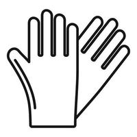 icono de guantes de goma, estilo de esquema vector