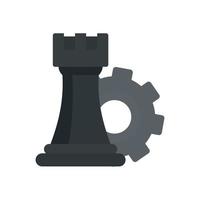 Gear logic icon, flat style vector