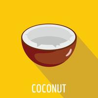 icono de coco, estilo plano vector