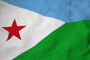 Waving flag of Djibouti in 3D rendering photo