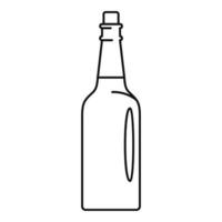 Fine olive oil bottle icon, outline style vector