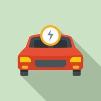 Electric car repair icon, flat style vector