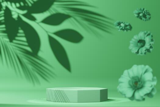 Empty display with shadows for presentation 3d rendering photo