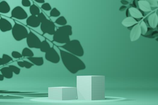 Empty display with shadows for presentation 3d rendering photo