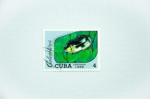 1988 Cuba, postage stamp scarab beetle, stamp collection photo