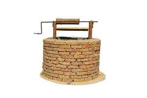 Brick water well on a white background, isolated photo