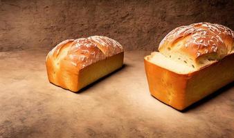 Oven - traditional fresh hot cooked bread. Bread close shooting. photo