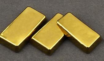 Gold ingots. Stack of gold bars, Financial concepts. photo