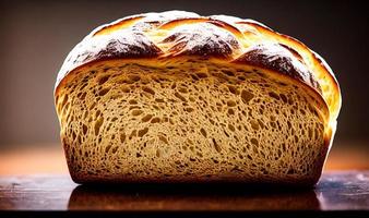 Oven - traditional fresh hot cooked bread. Bread close shooting. photo