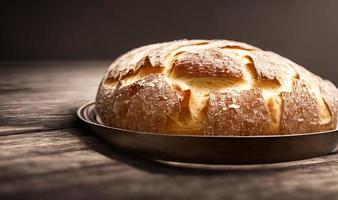 Oven - traditional fresh hot cooked bread. Bread close shooting. photo