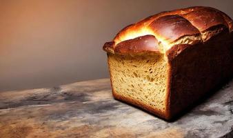 Oven - traditional fresh hot cooked bread. Bread close shooting. photo