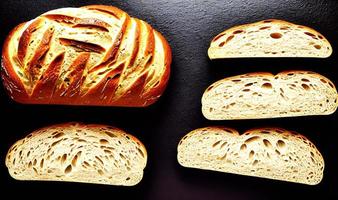 Oven - traditional fresh hot cooked bread. Bread close shooting. photo