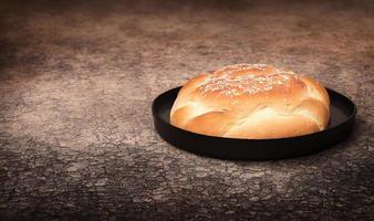 Oven - traditional fresh hot cooked bread. Bread close shooting. photo