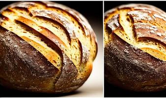 Oven - traditional fresh hot cooked bread. Bread close shooting. photo