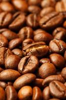 Fresh and aromatic roasted coffee beans, can be used as background. photo