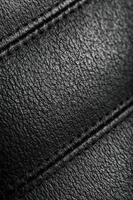 The texture of the black leather chairs. The seams close up. photo