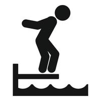 Man on diving board icon, simple style vector