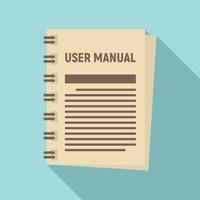 User manual icon, flat style vector