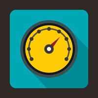 Speedometer with dot notation icon, flat style vector