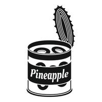 Pineapple tin can icon, simple style vector