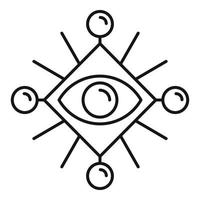 Ancient eye mystery icon, outline style vector