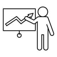 Lesson graph speaker icon, outline style vector