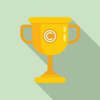 Marketing gold cup icon, flat style vector