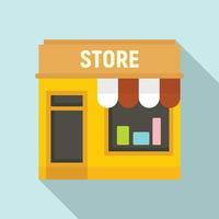 Street shop store icon, flat style vector
